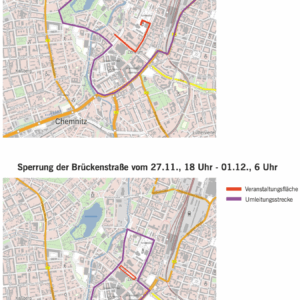 Verkehrseinschränkungen im Zeitraum vom 25. November bis 2. Dezember