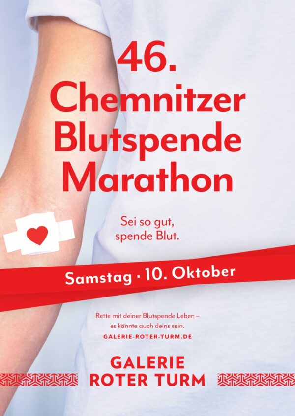 46. Chemnitzer Blutspendemarathon am 10. Oktober in der Galerie Roter Turm